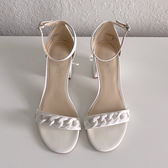 Nine West Shoes - Nine West White Block heels
